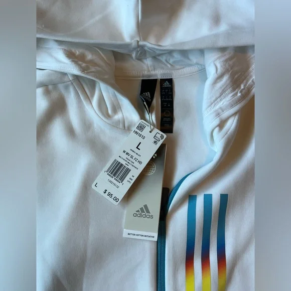 Adidas Hooded Sweatshirt Sportswear, white, Women’s Large (NWT) - Picture 10 of 11